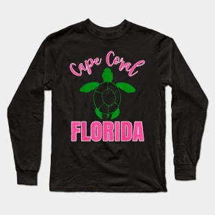 Cape Coral Florida Vacation Beach Family Group Turtle Long Sleeve T-Shirt